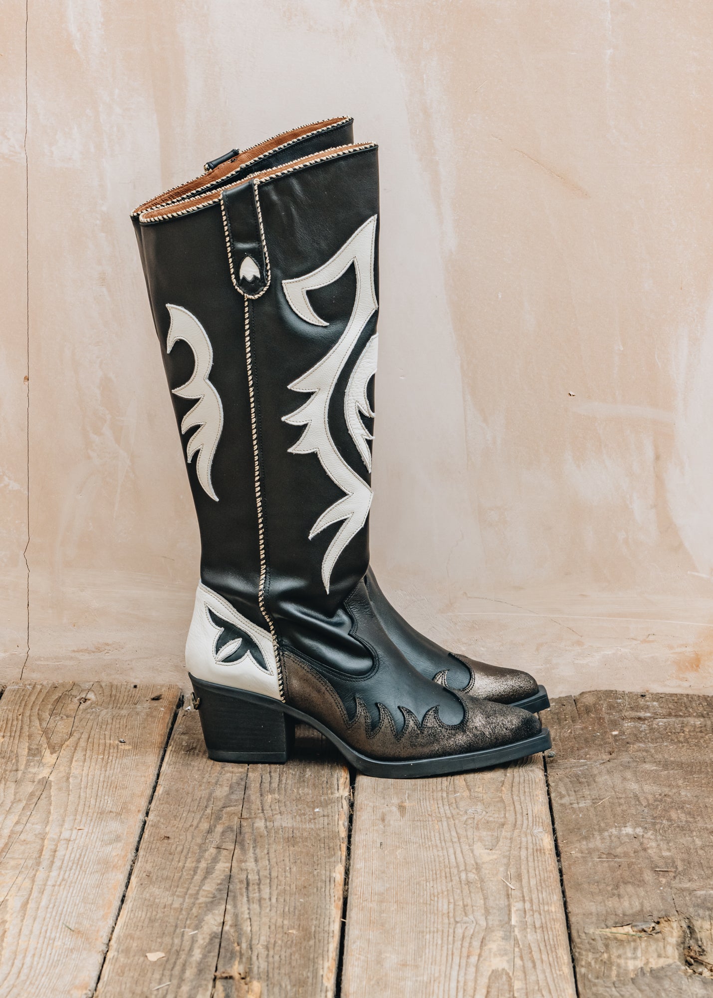 Long Atlanta Boots in Black Burford Garden Co