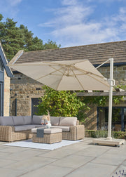 Square T2 Challenger Parasol in Sandstone and Champagne, 3m