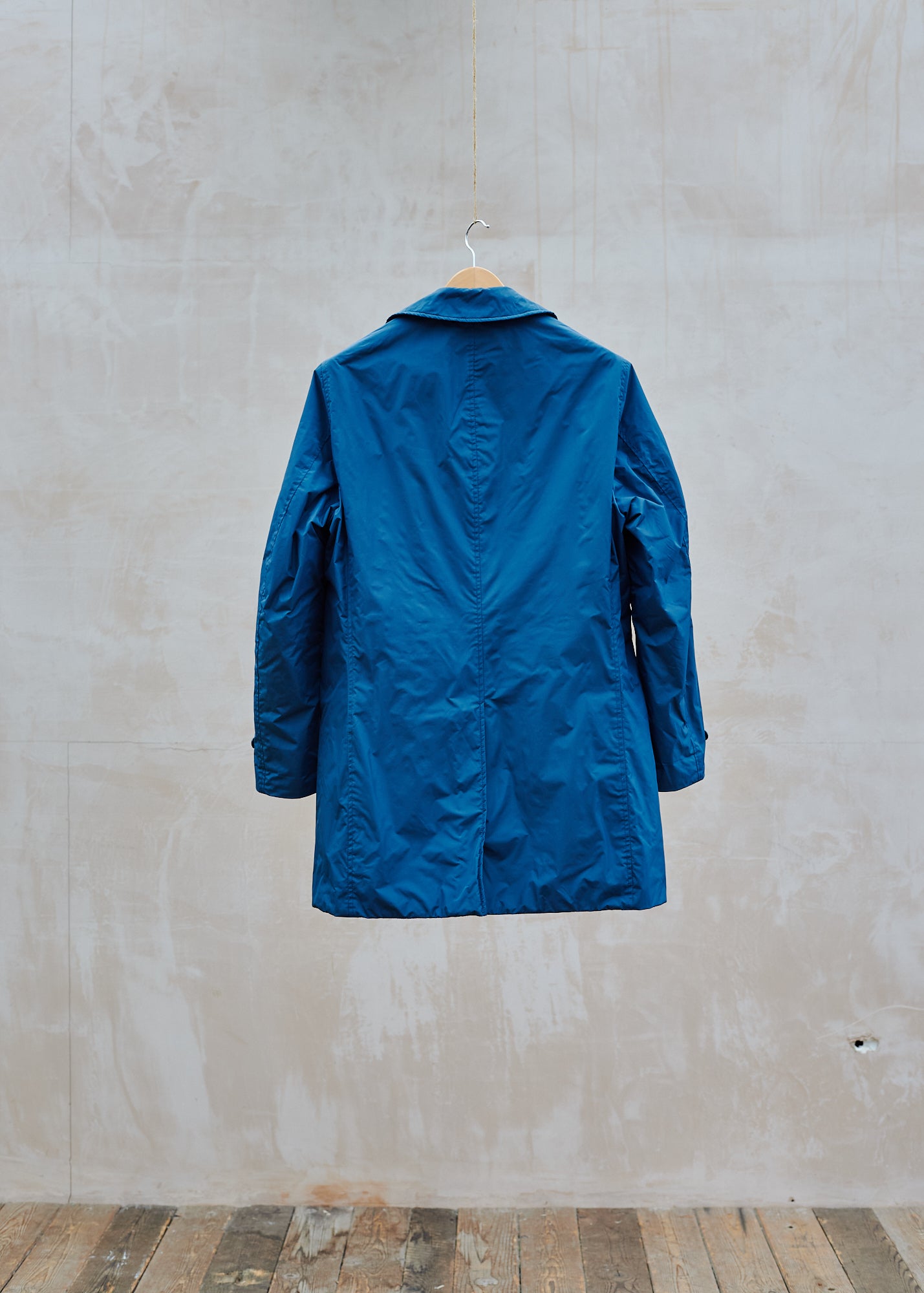 Kenny Ryder Aspesi Long Blue Technical Raincoat - M