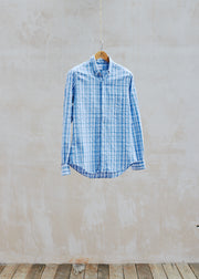 Aspesi Blue & White Check Seersucker Shirt - M