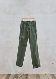 Aspesi Forest Green Pleated 100% Cotton Chinos - 30