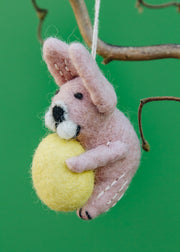 AfroArt Bunny with Egg Felt Decoration