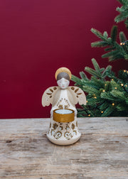 Bungalow Angel Marigold Tealight Holder in Vanilla