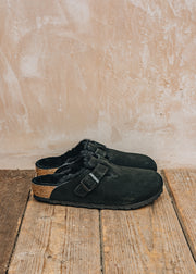 Women's Birkenstock Boston Shearling Clogs in Black