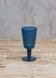 Memento Bubble Goblet in Deep Blue