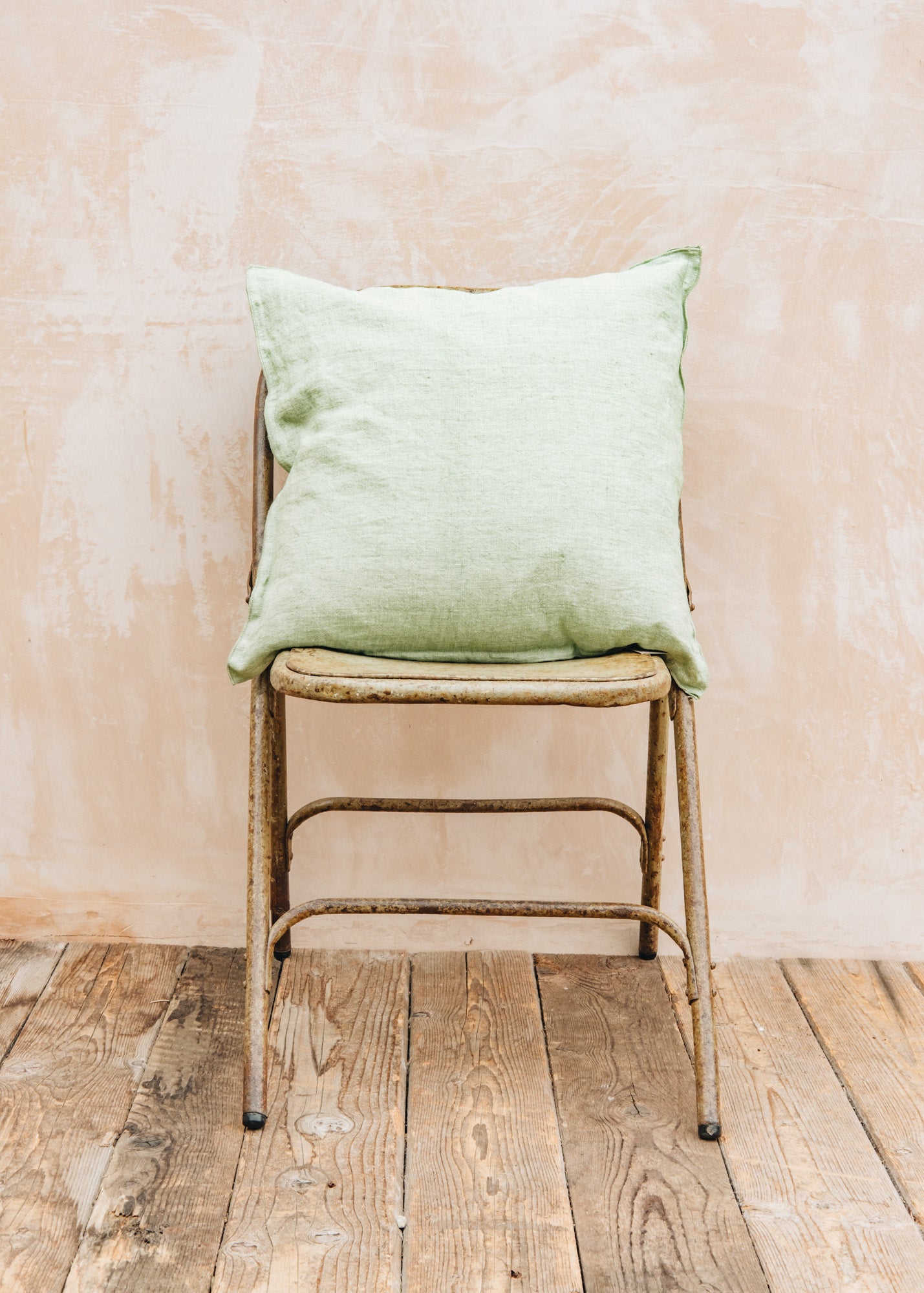 Bronte Moon Laurel Green Linen Cushion