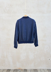 Kenny Ryder Canali Linen Blend Navy Bomber Jacket - M/L