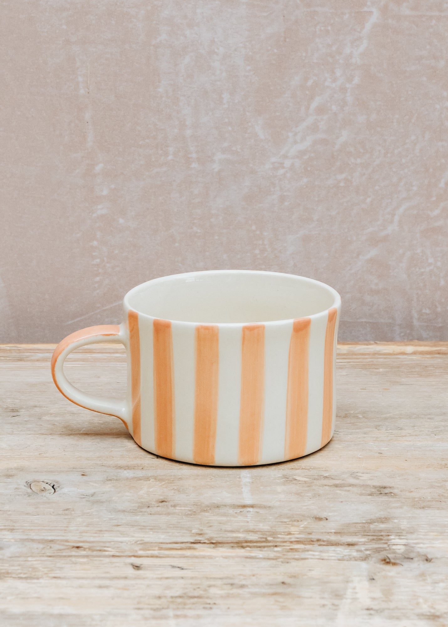 Musango Pottery Musango Pottery Candy Stripe Mug in Peach