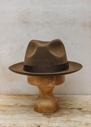 Wool Felt Chepstow Fedora Hat in Brown