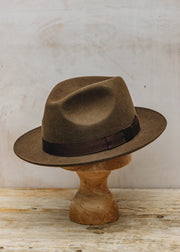 Wool Felt Chepstow Fedora Hat in Brown