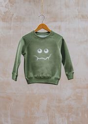 Bob & Blossom Children's Monster Sweatshirt in Olive