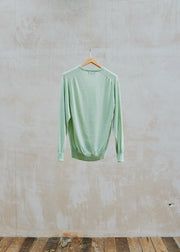 Kenny Ryder Drumohr Pale Green Superfine Merino Wool V-Neck - M