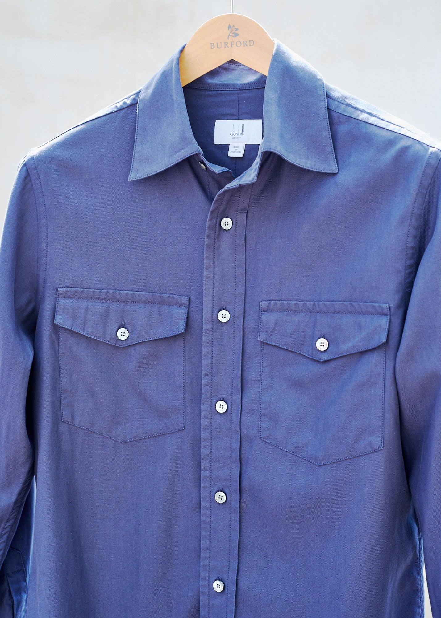 Dunhill Navy Cotton/Lyocell Work Shirt - M