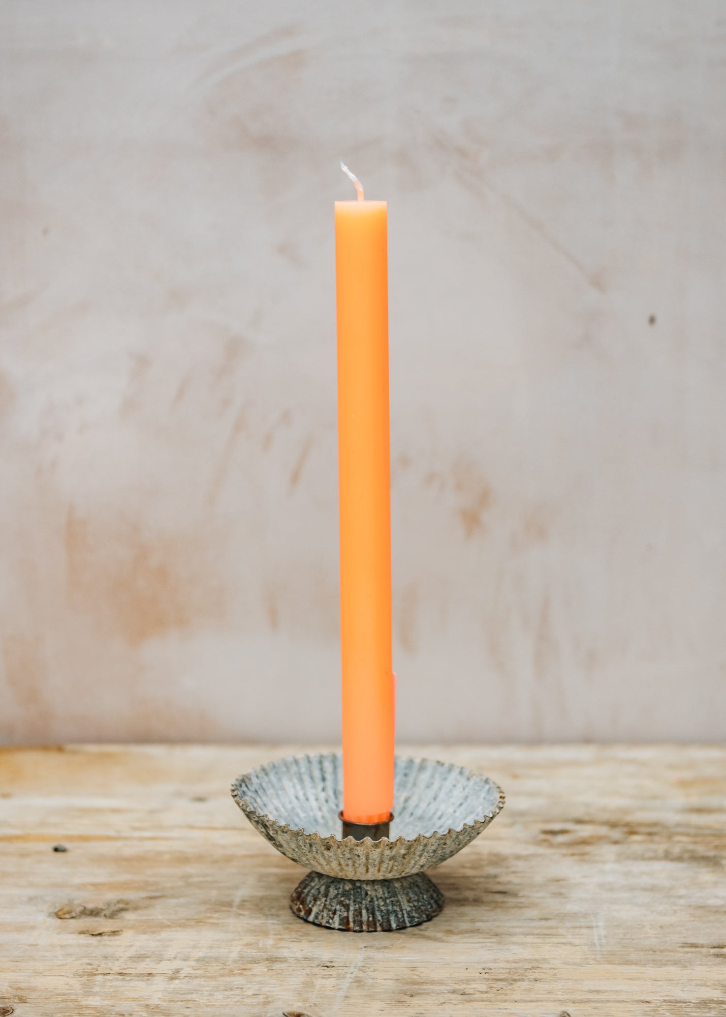 Dinner Candle in Fluorescent Orange