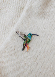 Trovelore Emerald Chin Hummingbird Brooch