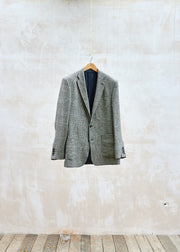 Yarmouth Oilskins New & Lingwood Checked Heavy Linen Structured Blazer - L