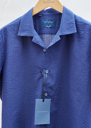 Thom Sweeney NEW Cotton Striped Seersucker Resort Shirt - M