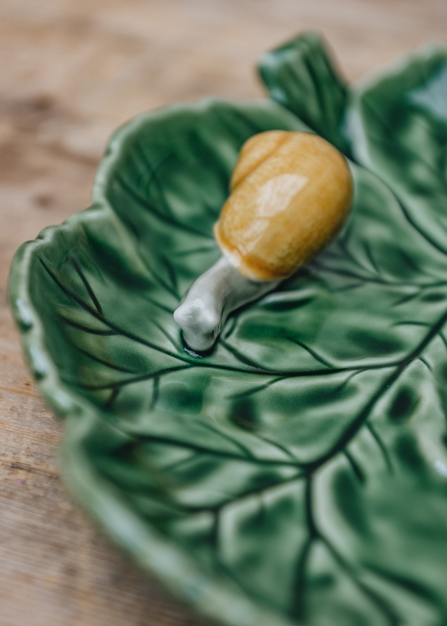 Bordallo Pinheiro Geranium Lipped Bowl with Snail