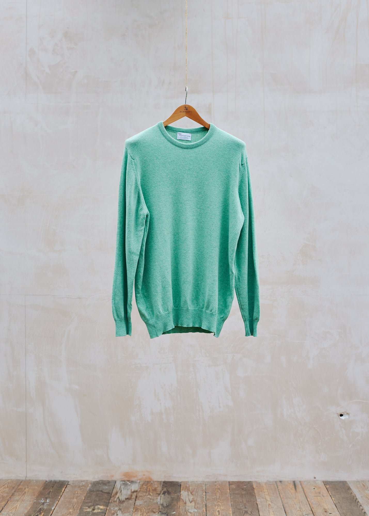 Hawick Knitwear Green Pure Lambswool Crewneck - L