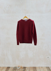 Inverallan Burgundy Hand-Framed Shetland Wool Jumper - S/M