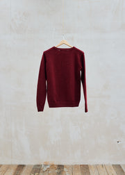 Kenny Ryder Inverallan Burgundy Hand-Framed Shetland Wool Jumper - S/M