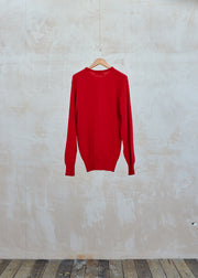 Kenny Ryder Johnstons of Elgin 100% Lambswool Red Crewneck - S