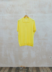 Johnstons of Elgin Yellow Pure Cotton Knit Polo Shirt - XXL