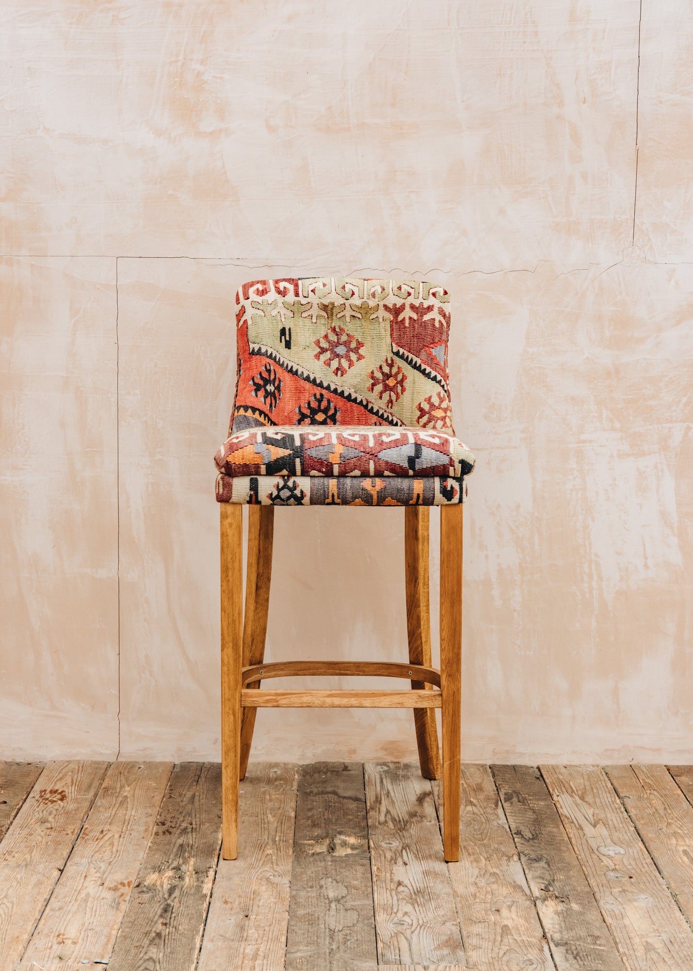 The Kilim Co. Kilim Bar Stool, Style A