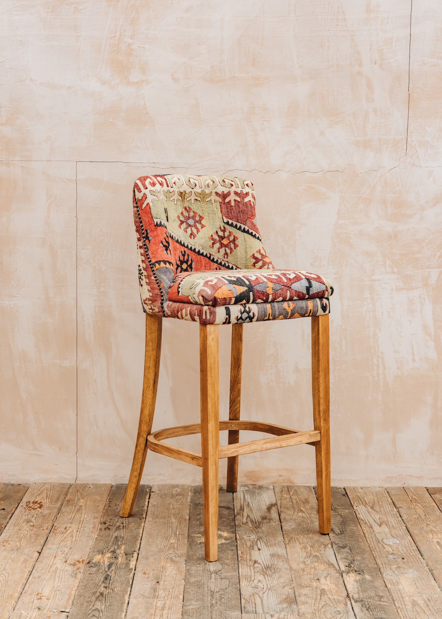 Kilim Bar Stool, Style A