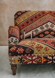 Kilim Two Seater Club Style Sofa, Style A