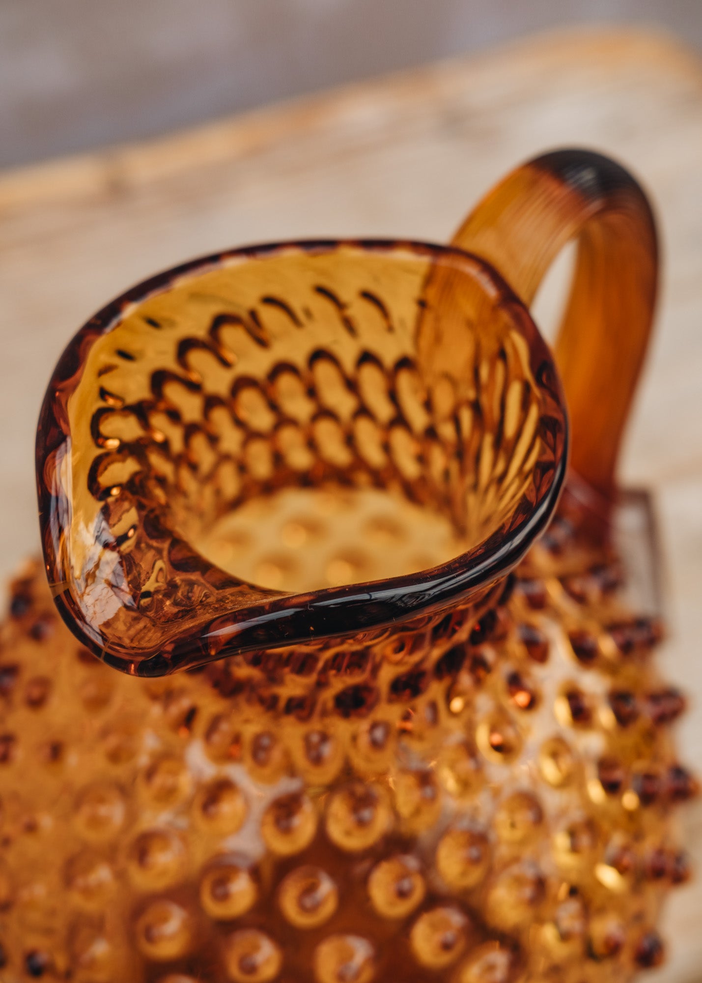 Large Hobnail Jug in Amber