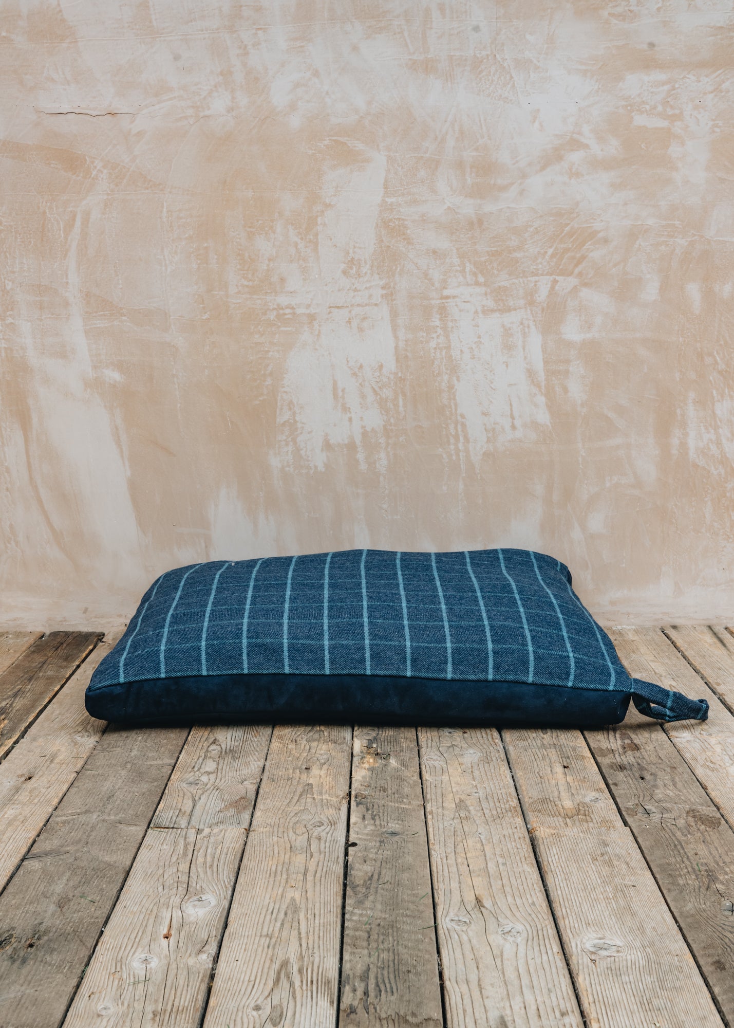 Barbour Tweed Dog Bed with Suede Base in Navy, 98x72cm