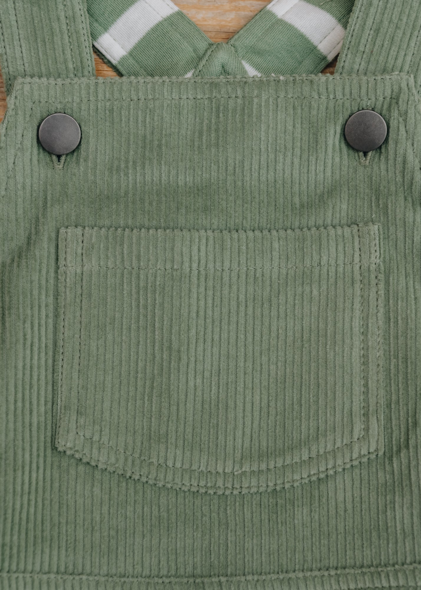 Pigeon Organics Children's Lined Dungarees in Basil