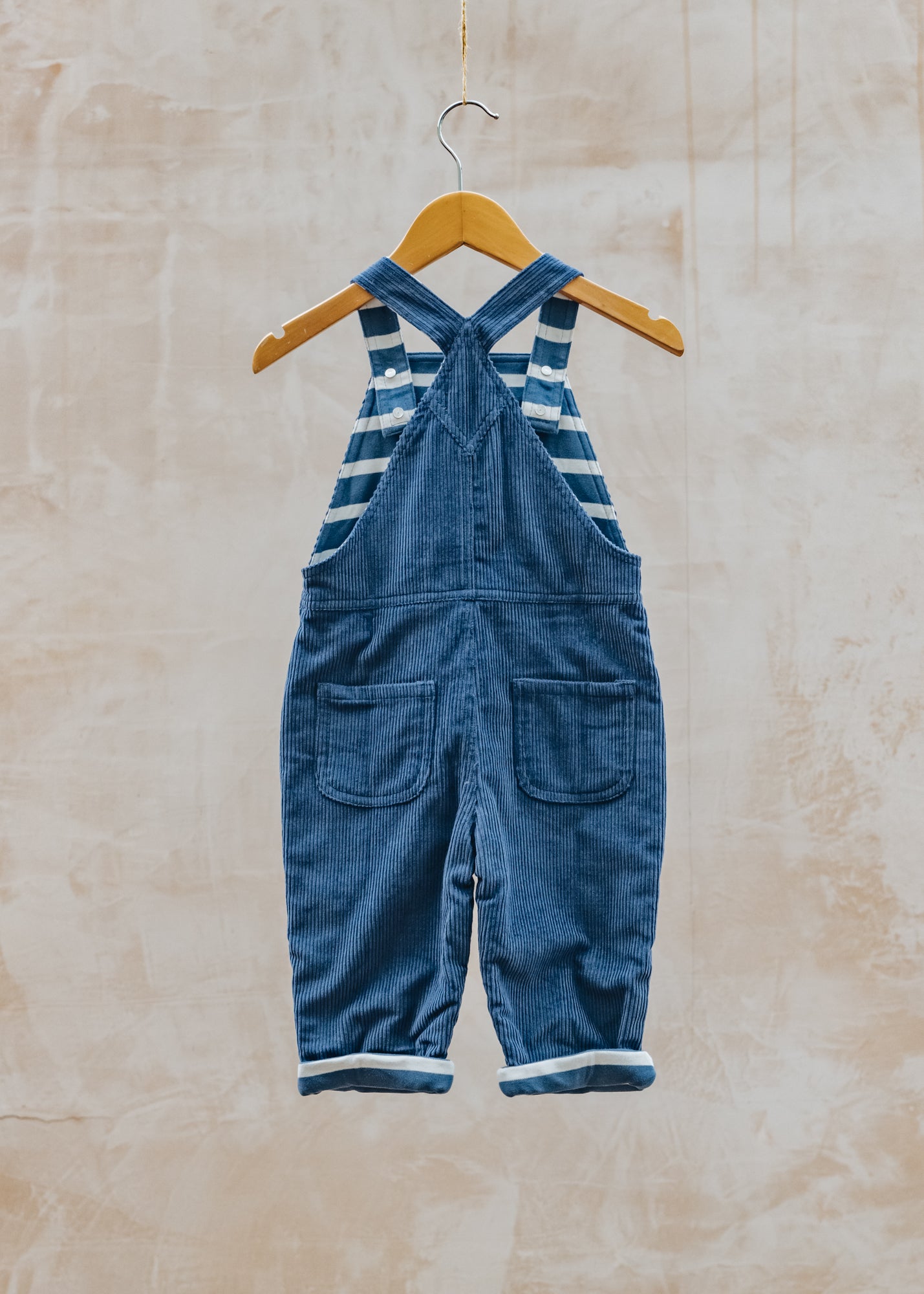 Pigeon Organics Children's Lined Dungarees in Night Blue