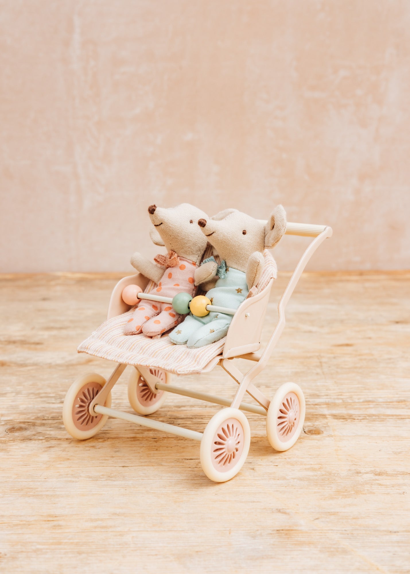 Maileg Mouse Baby Stroller in Rose