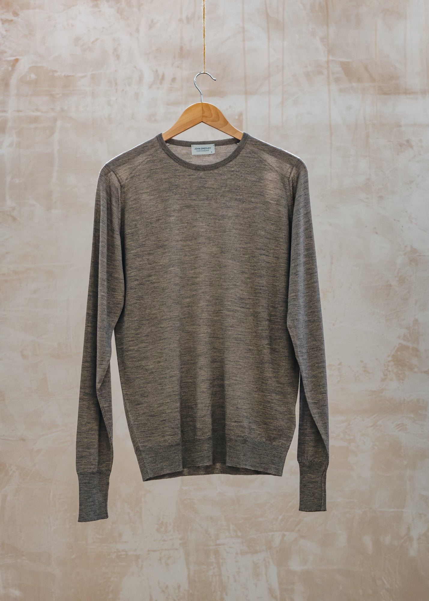 John Smedley Marcus Crew Neck Jumper in Mushroom