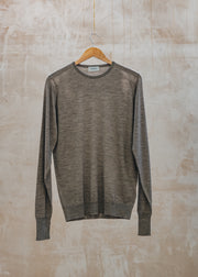 John Smedley Marcus Crew Neck Jumper in Mushroom