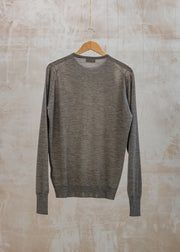 John Smedley Marcus Crew Neck Jumper in Mushroom