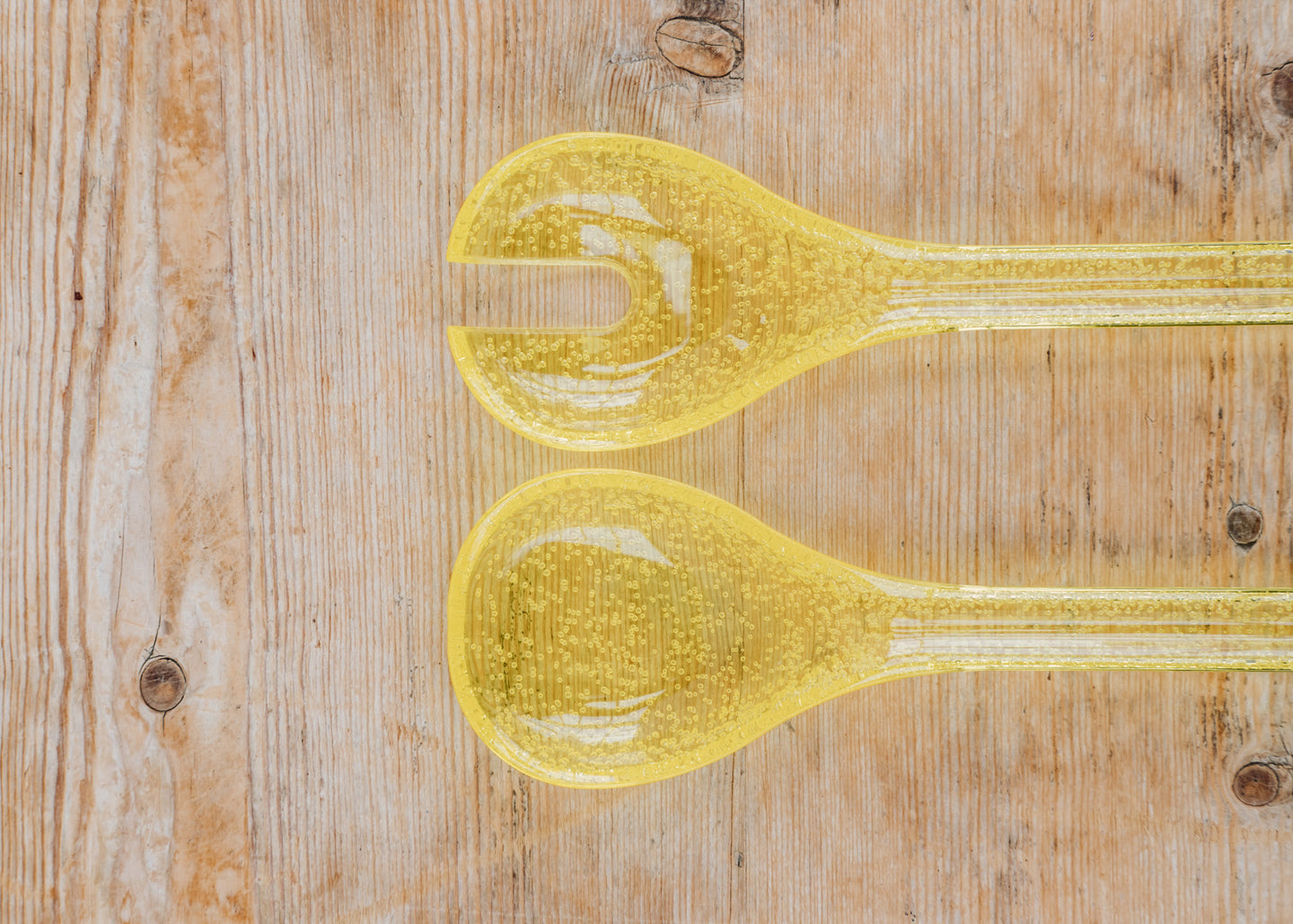 Memento Bubble Salad Servers in Yellow