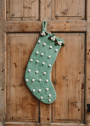 Scandi Chic Mistletoe Spotty Stocking