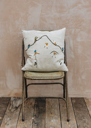 Embroidered Mountain Climbers Cushion