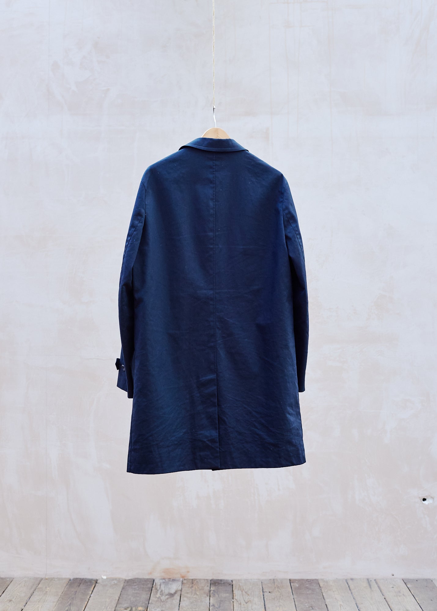 New & Lingwood 100% Cotton Long Navy Raincoat/ L