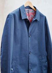 New & Lingwood 100% Cotton Long Navy Raincoat/ L