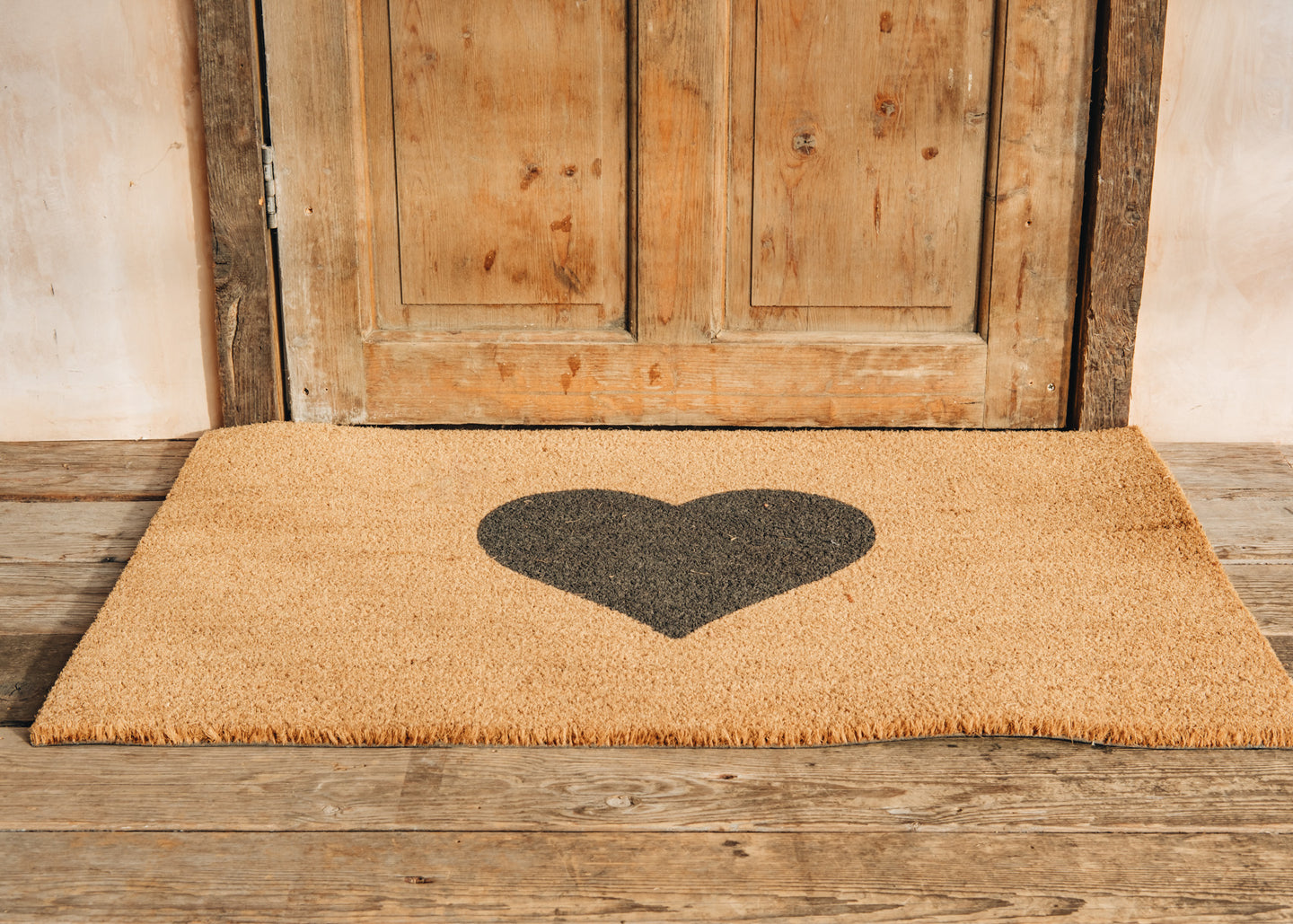 Natural Large Heart Doormat