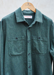 Orlebar Brown Forest Green Cotton Flannel Work Shirt - M