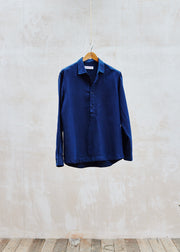 Orlebar Brown Navy Cotton/Linen Popover Shirt - L