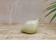 Quail in Yellow Spotted Turquoise