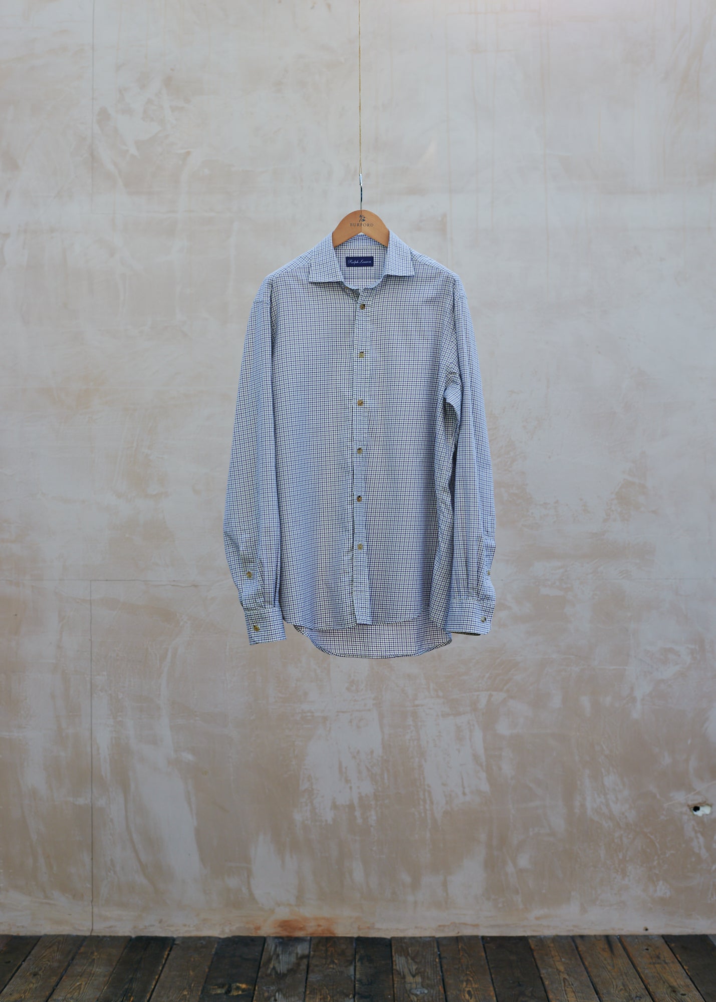 John Smedley Ralph Lauren Purple Label Soft 100% Cotton Check Shirt - M