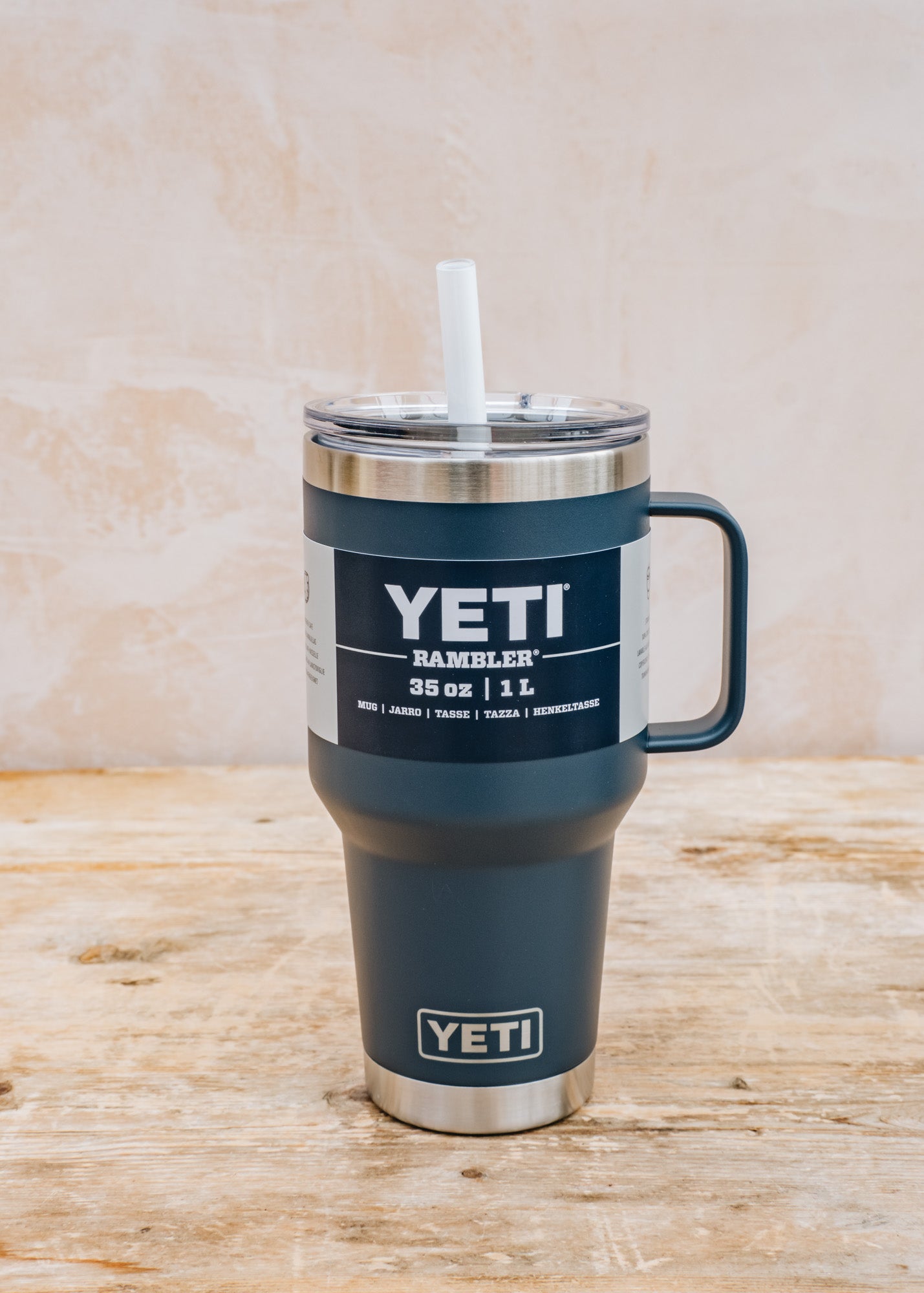 Tweedmill Rambler Straw Mug 35oz in Navy