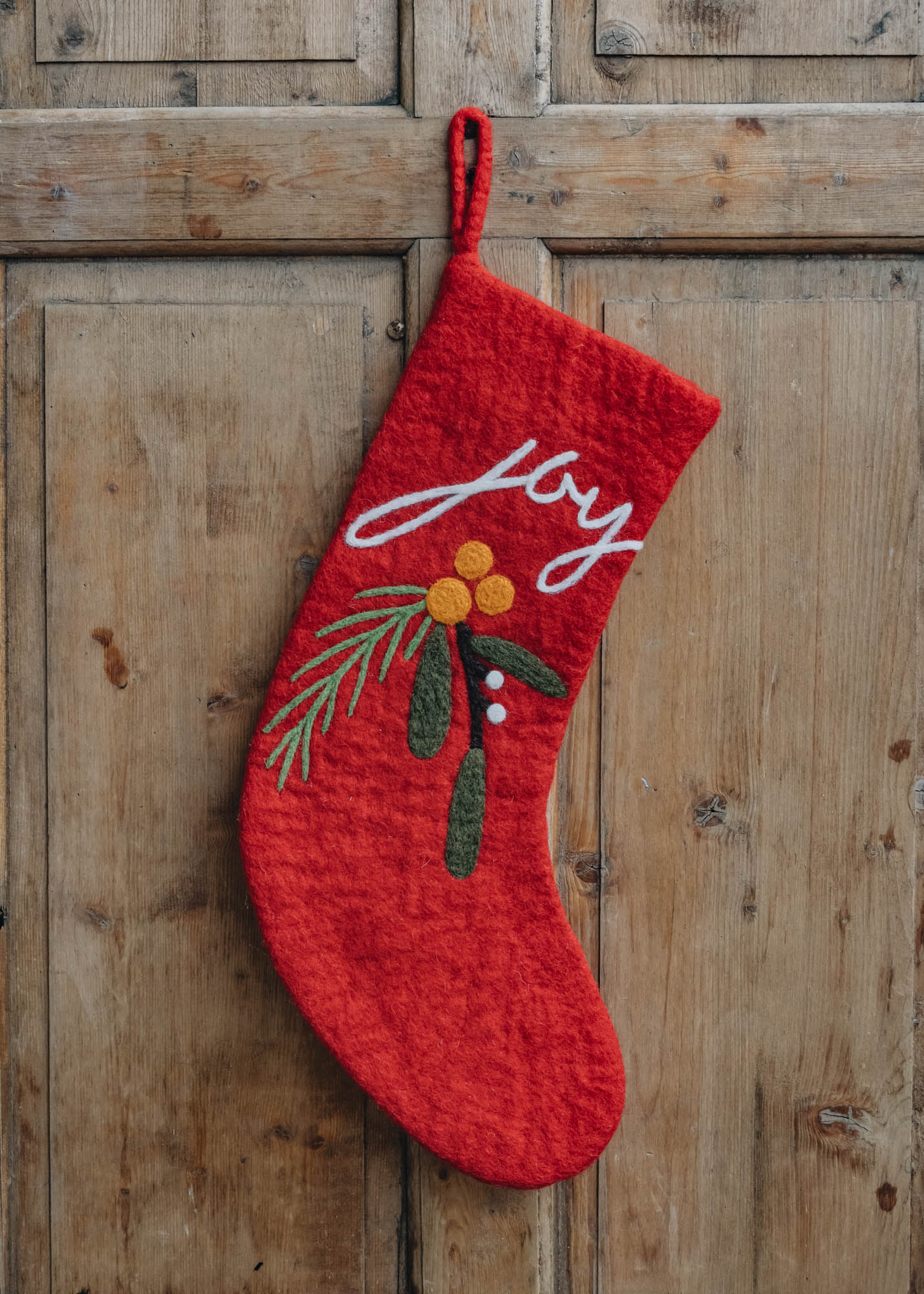 Scandi Chic Red Joy Stocking